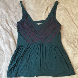 Ecote blue tunic with purple embroidery and beading!